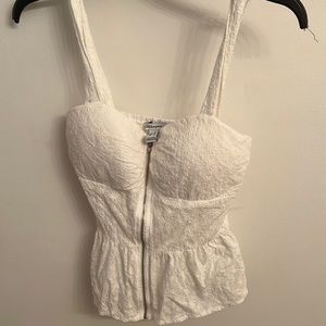 Zip up built in bra top